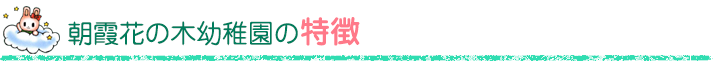 朝霞花の木幼稚園の特徴